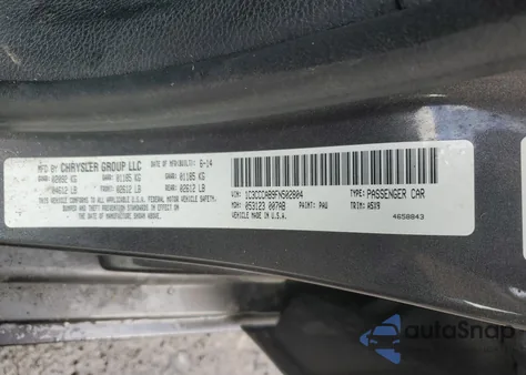 2015 Chrysler 200 Limited из США, поврежденный, VIN 1C3CCCAB9FN502804